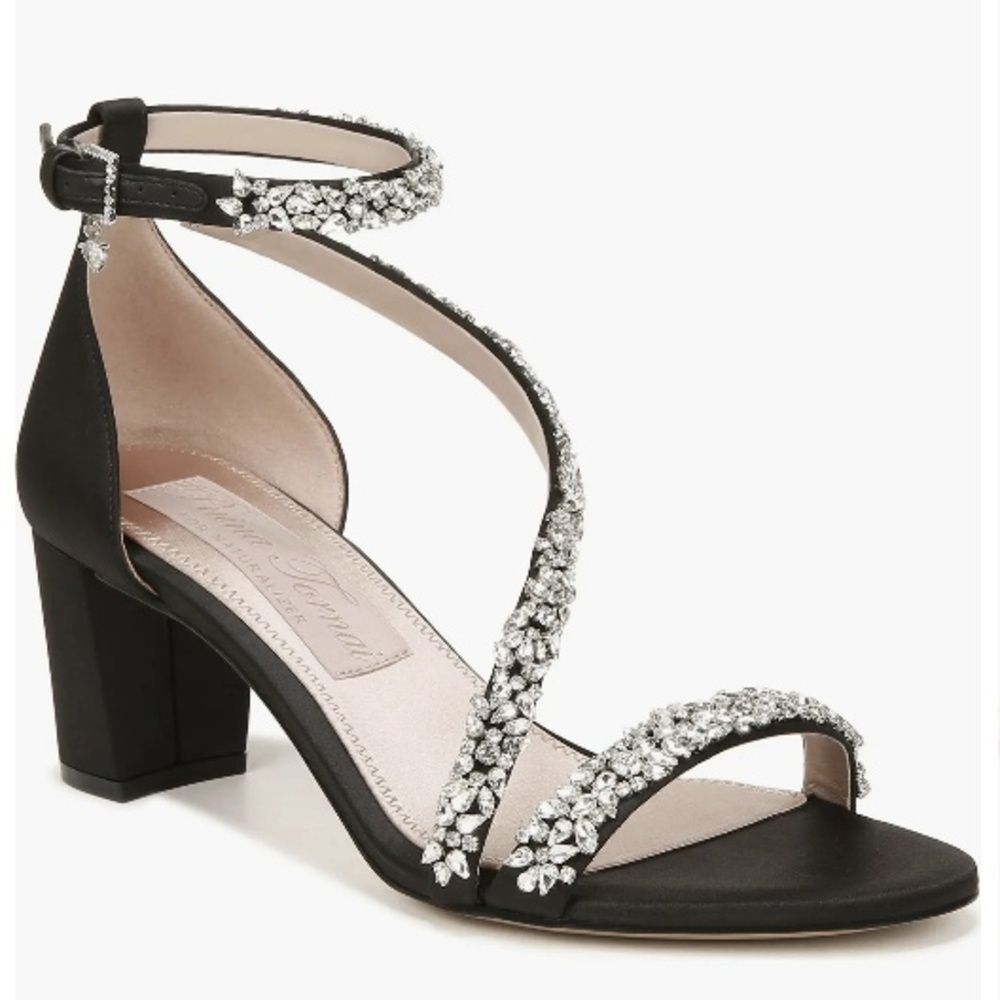 Naturalizer Pnina Tornai Heeled Sandal 9.5 Crystal Dressy Evening Wedding Black